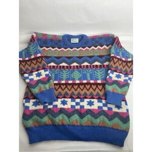 Zie Zaye  Designer Knitwear Made In Scotland L 100% Wool Fair Isle